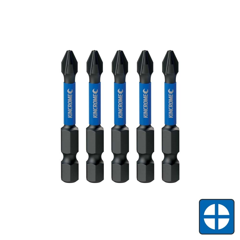 KINCROME Phillips #2 Impact Bit 50mm 5 Piece K21236