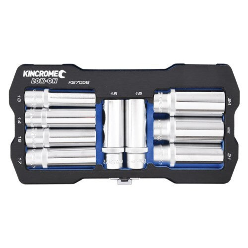 LOK-ON Kincrome Socket 9 Piece 1/2" drive Metric K27058