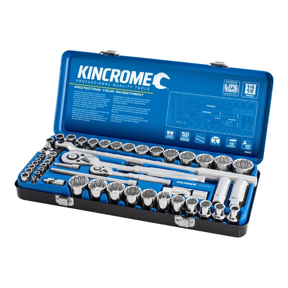 Kincrome Socket Set 52 1/4 & 1/2" Drive - Metric/Imperial K28032