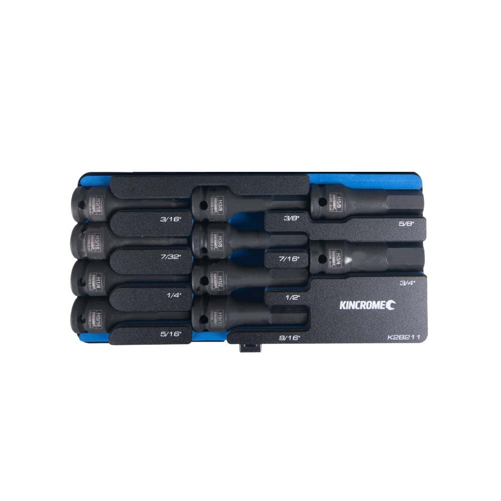 KINCROME Hex Impact Socket Set 10 Piece 1/2" Drive - Imperial K28211