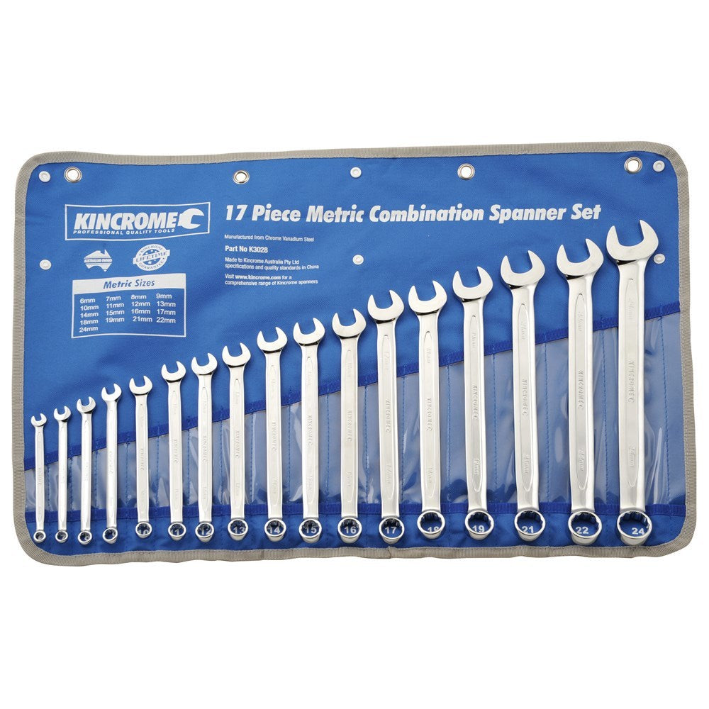 KINCROME Combination Spanner Set 17 Piece K3028 NEW