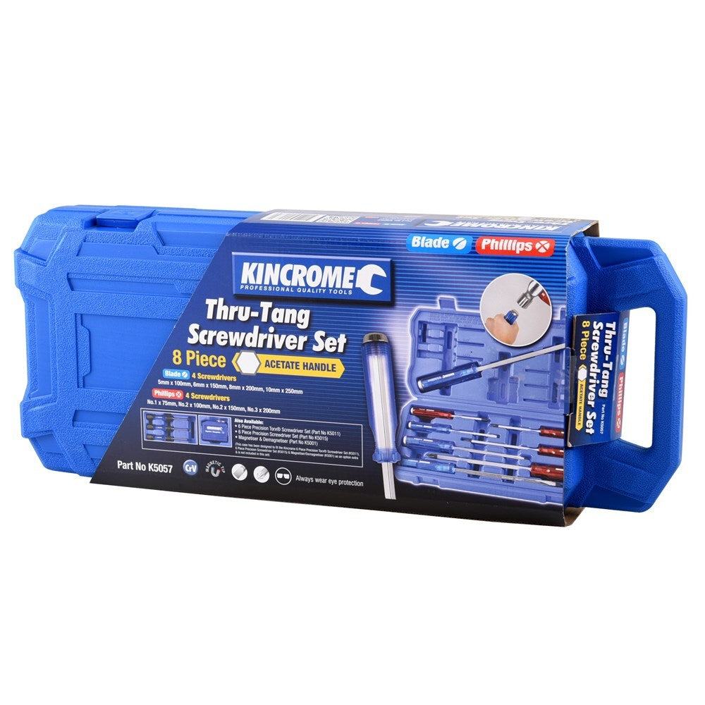 KINCROME Thru-Tang Screwdriver Set 8 Piece K5057
