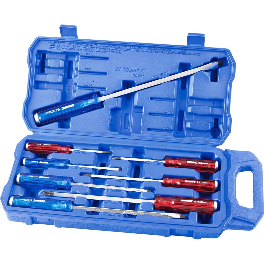 KINCROME Thru-Tang Screwdriver Set 8 Piece K5057