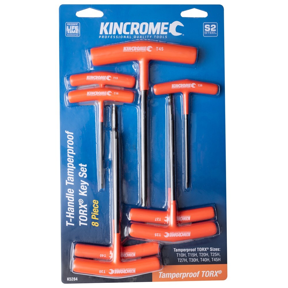 KINCROME T-Handle Tamperproof TORX Key Set 8 Piece K5284