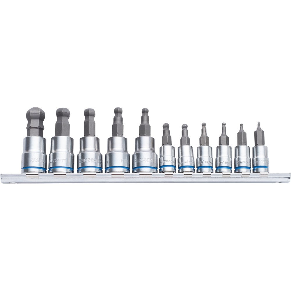 BALL POINT HEX SOCKET SET SHORT SERIES 11 PIECE & 3/8 DRIVE - METRIC K5423