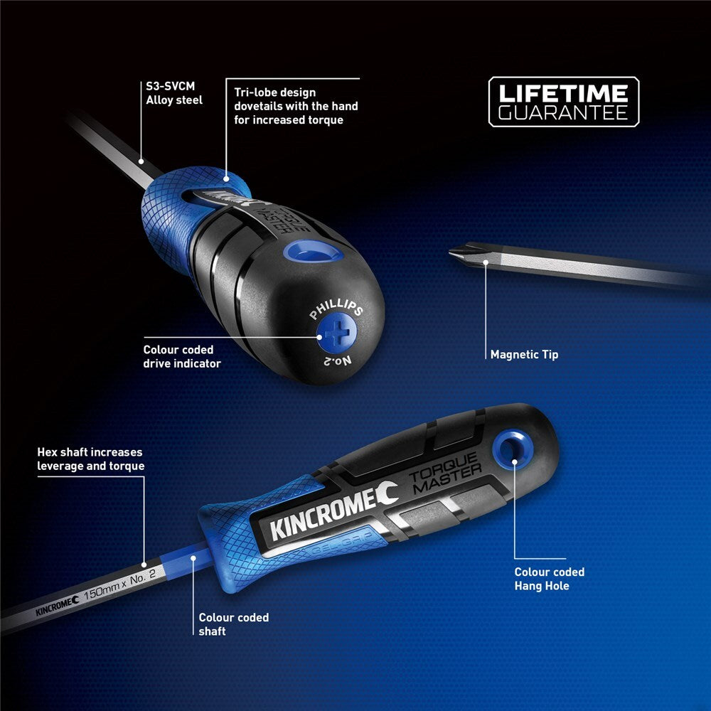 KINCROME TorqueMaster Ball-Hex Screwdriver Set - 4 Piece K5588