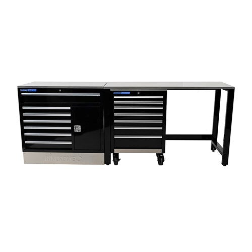 Kincrome Trade Centre Garage Set 3 piece 14 Drawer Tool Box and Bench K7373