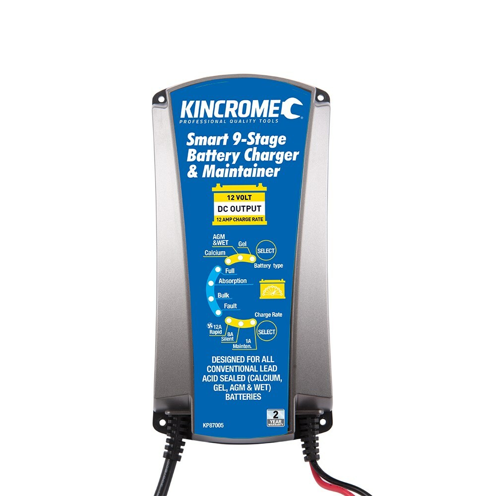 KINCROME Battery Trickle Charger & Maintainer12 Volt 12 AMP Car Motorcycle Boat KP87005