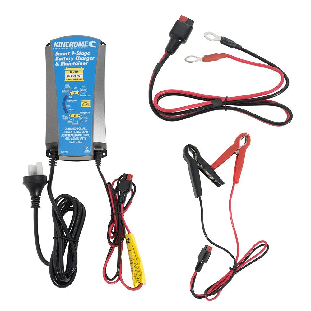 KINCROME Battery Trickle Charger & Maintainer12 Volt 12 AMP Car Motorcycle Boat KP87005