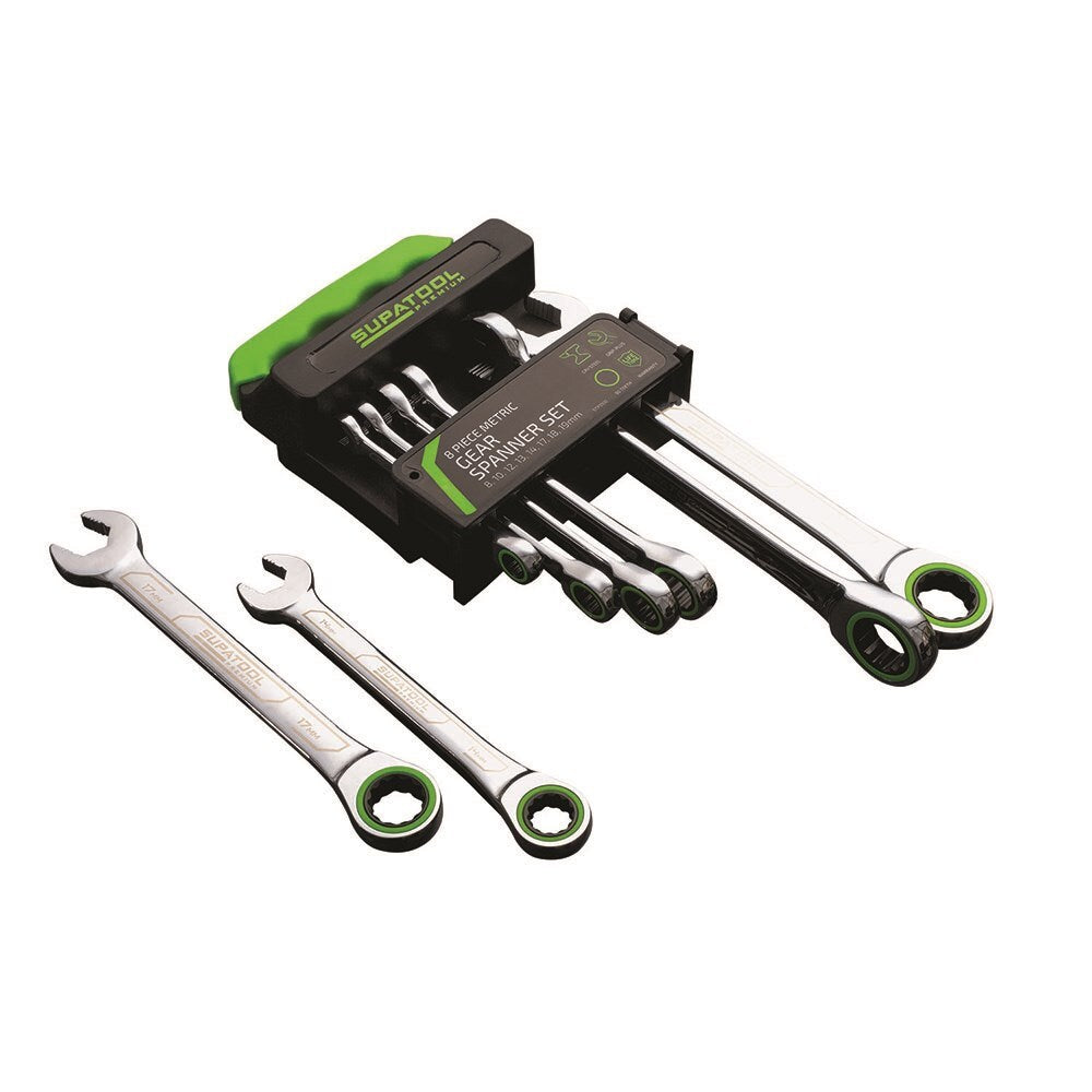 KINCROME Single Way Gear Spanner Set 8 Piece Metric STP3100