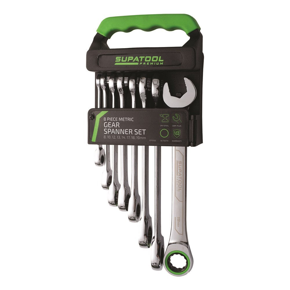 KINCROME Single Way Gear Spanner Set 8 Piece Metric STP3100