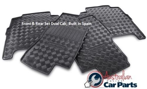 Floor Mats Rubber Front & Rear Set suits Nissan Navara Genuine 2010-14 DC Spain Built