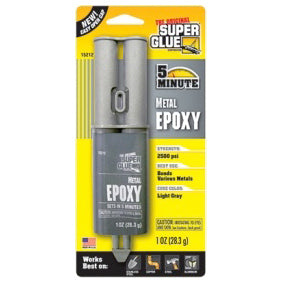 Original Superglue Metal Epoxy Industrial Strength - Fast Setting - 4-6 Minutes 1oz Card