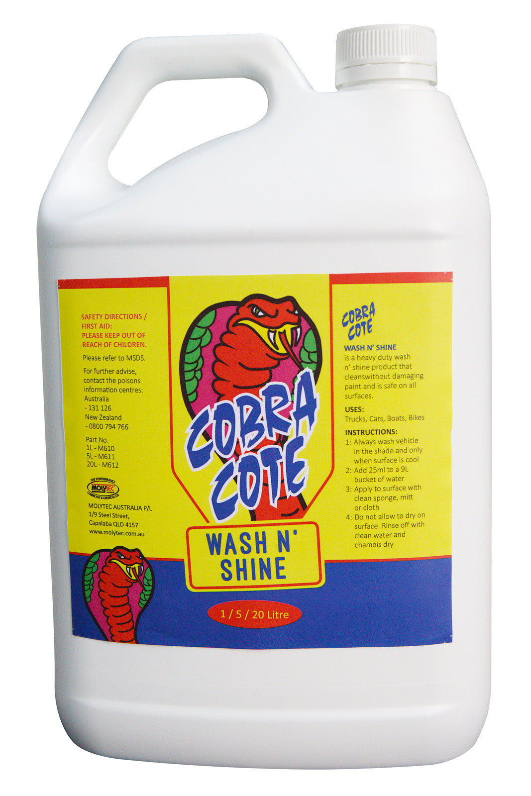Cobra Cote Wash n' Shine 20 Ltr Car Wash for all automotive Purposes