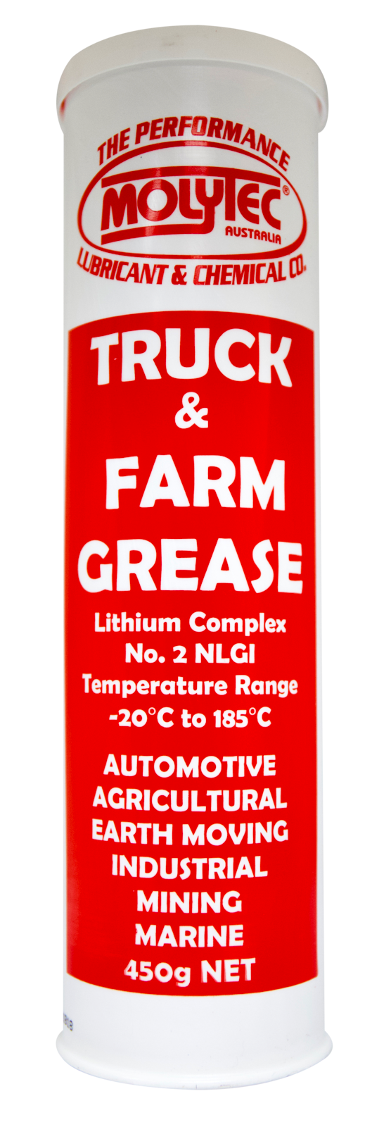 Molytec Truck & Farm Grease #2 NLGI Lithium Complex, Lubrication fot Normal to Severe Conditions. 450g Cartridge
