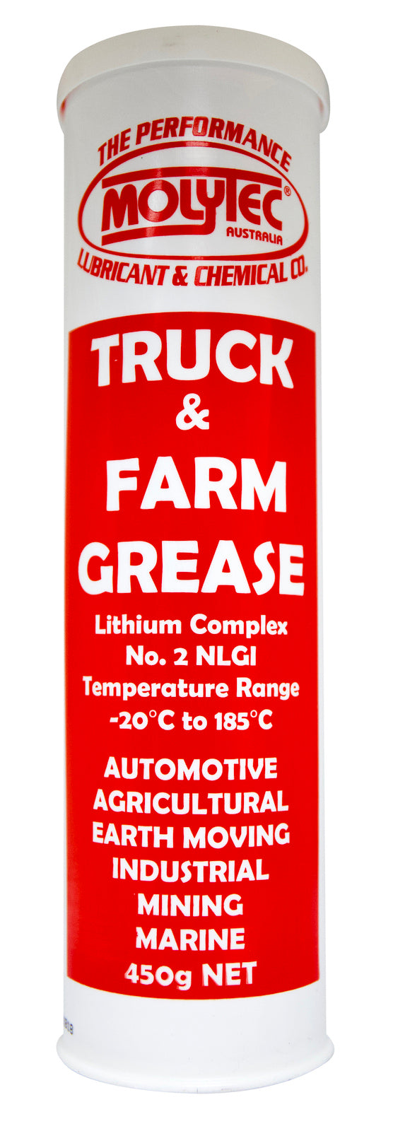 Molytec Truck & Farm Grease #2 NLGI Lithium Complex, Lubrication fot Normal to Severe Conditions. 450g Cartridge