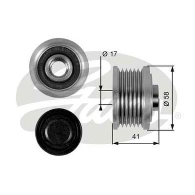 Pulley - Alternator Overrunning Clutch Gates OAP7041