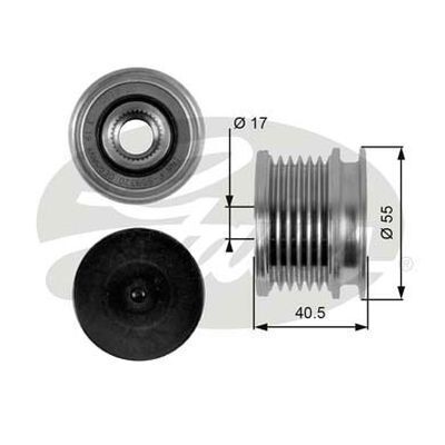 Pulley - Alternator Overrunning Clutch Gates OAP7046