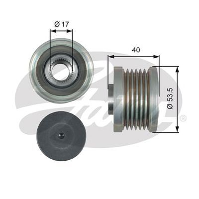 Pulley - Alternator Overrunning Clutch Gates OAP7122