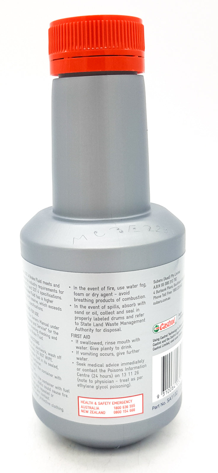 Brake Fluid 500ml Dot 4 Genuine SA1132 for Subaru