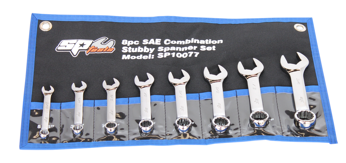 SP Tools Combination Spanner Set Stubby ROE 8 Piece SAE SP10077