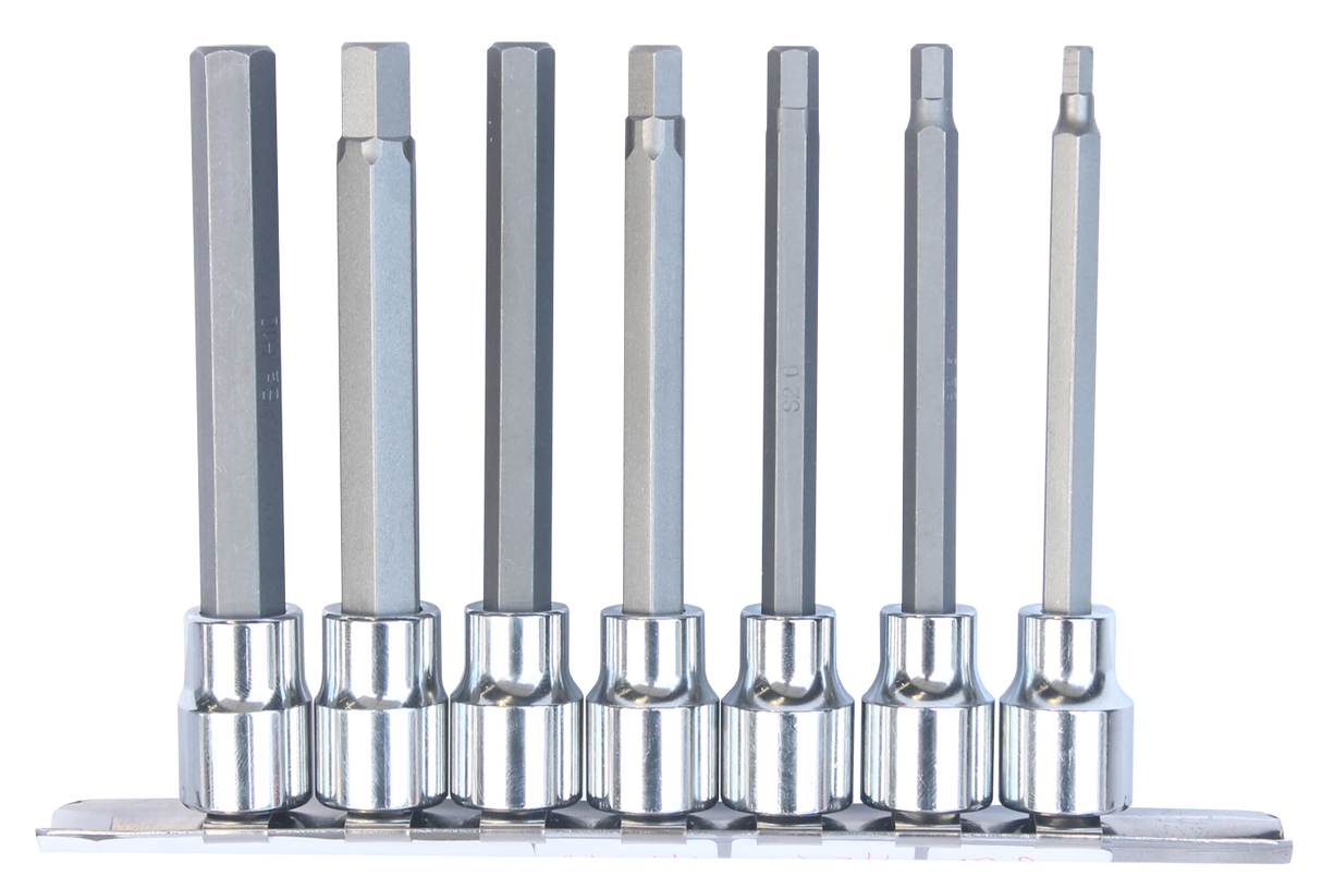 SP Tools 5 Piece 3/8" Drive 100mm Metric InHex Bit Socket rail SP20547