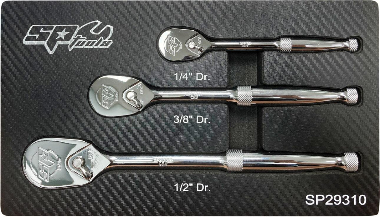 Ratchet Set - 1/4", 3/8", 1/2"Drive 3 Piece SP Tools
