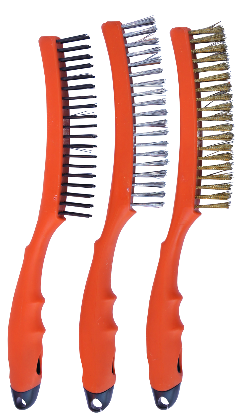 SP Tools Brush Wire 355Mm 3Pc Set - 3 X 19 Row Pp Handle SP30893