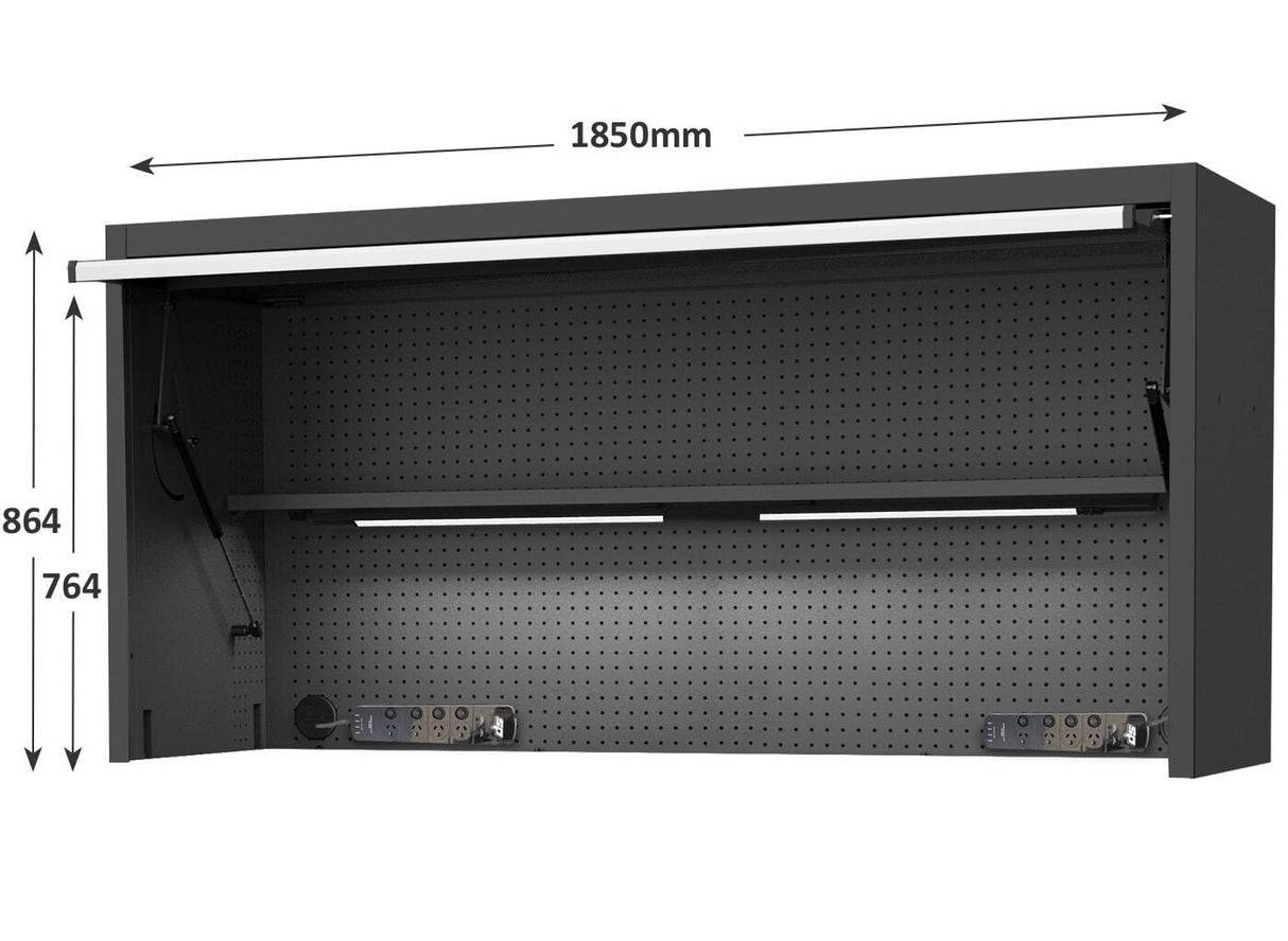 SP Tools USA Sumo Series 73" Top Hutch for Tool Cabinet SP44830 Black/ Chrome