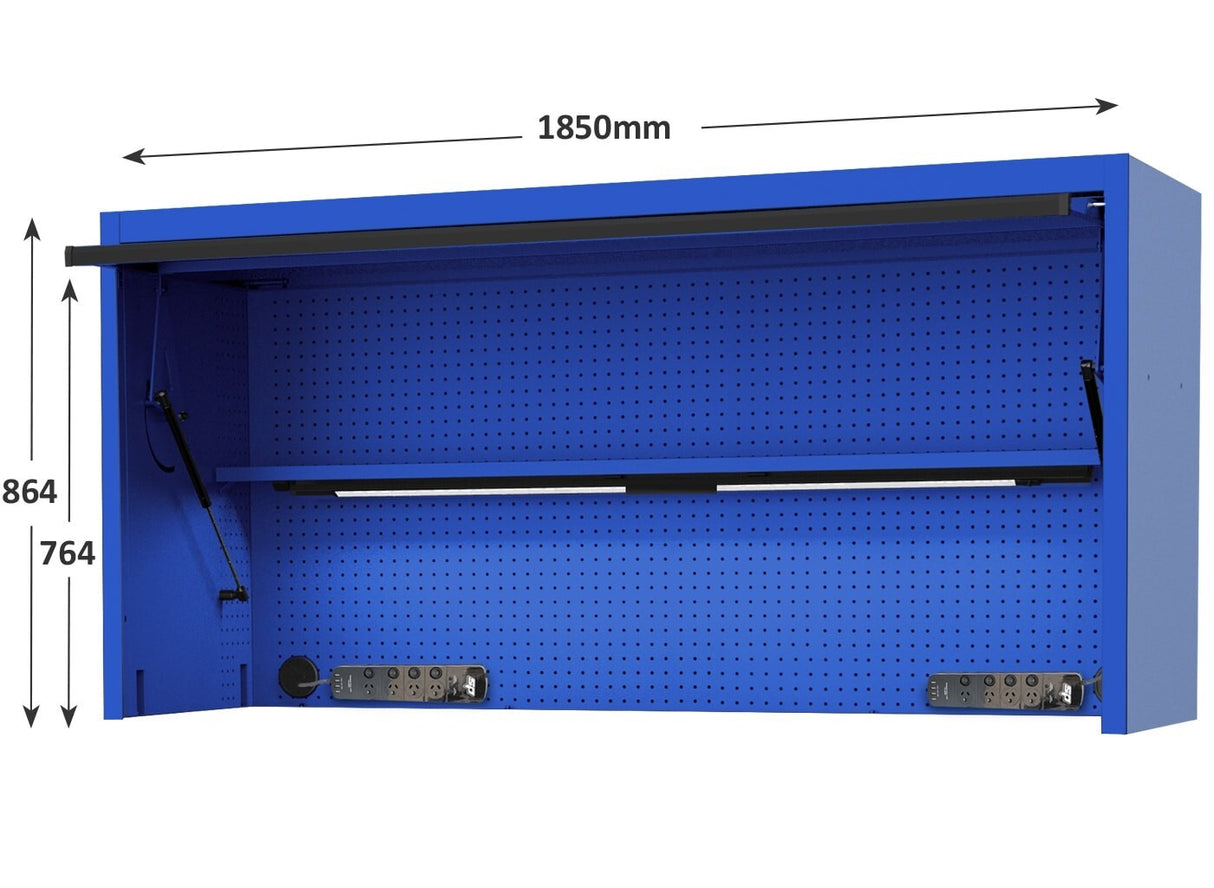 SP Tools USA Sumo Series 72" Top Hutch for Tool Cabinet SP44830BL Blue/ Black