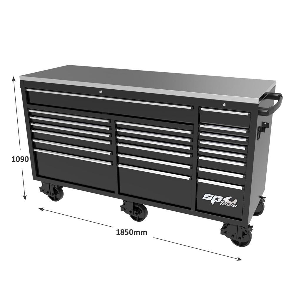 SP Tools SP44890 128" USA Sumo Series Complete Workstation - Black/Chrome
