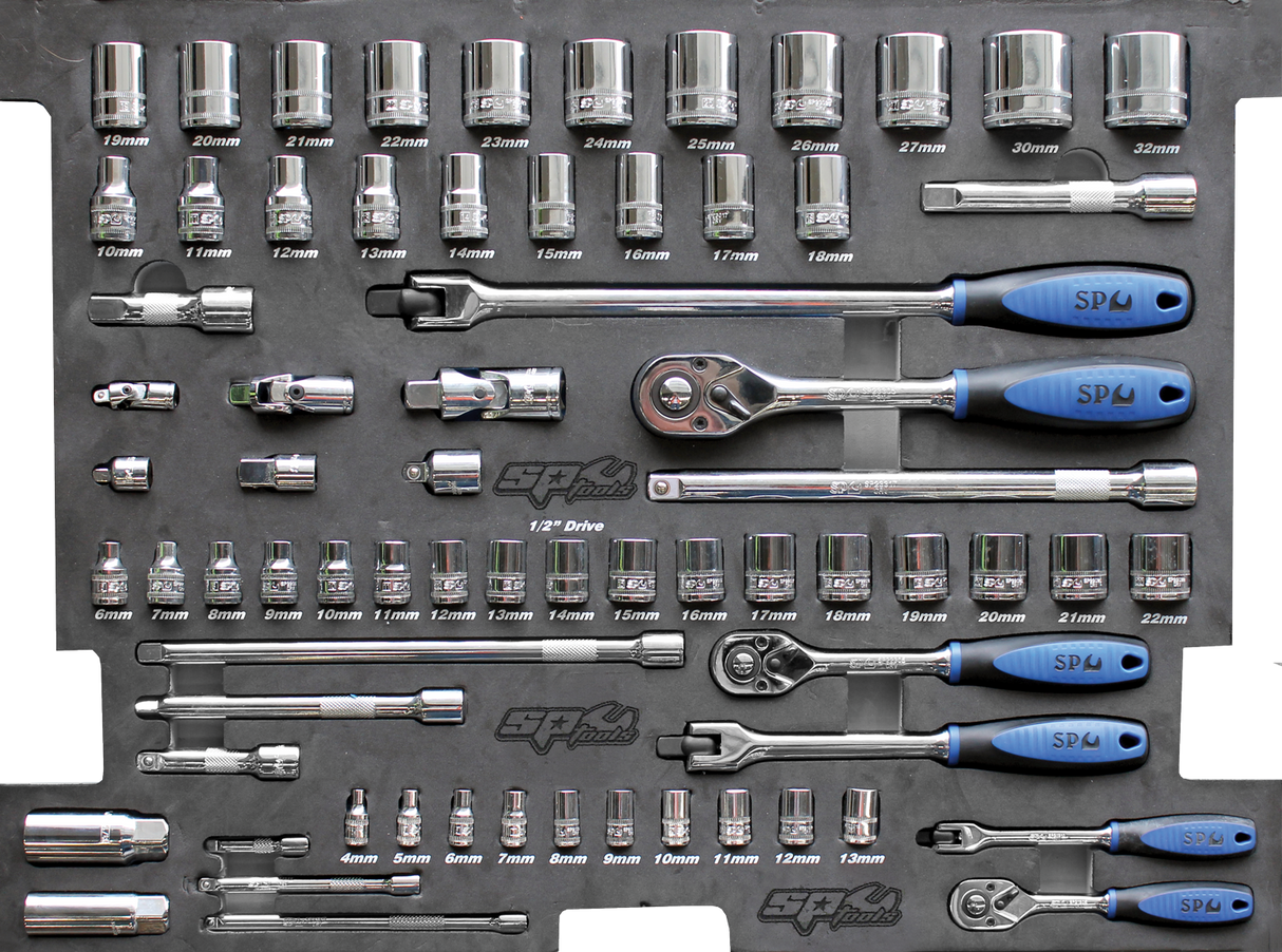 SP Tools Eva ToolKit 70 Piece Metric Socket & Accessories SP50001