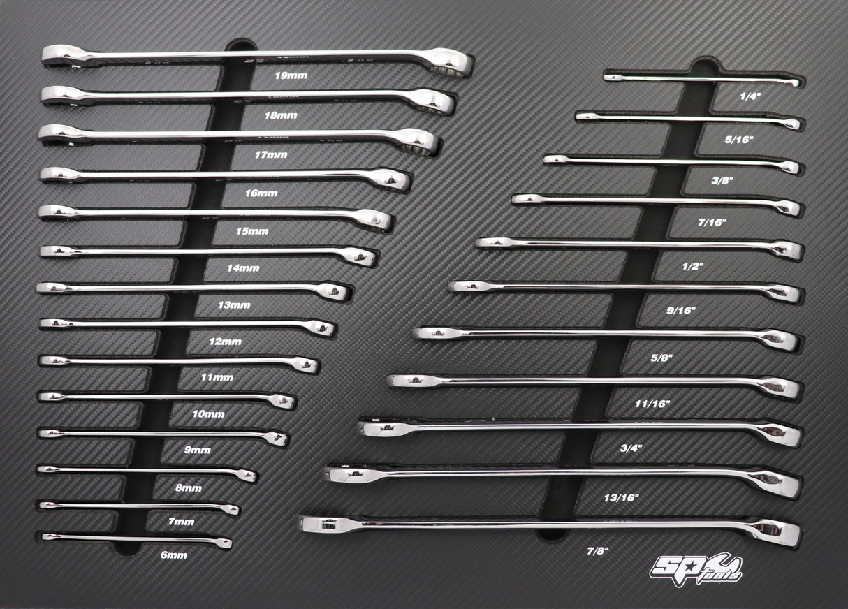SP Tools Eva Tool Kit 25 Piece Metric/SAE Quad Drive Spanner SP50017M