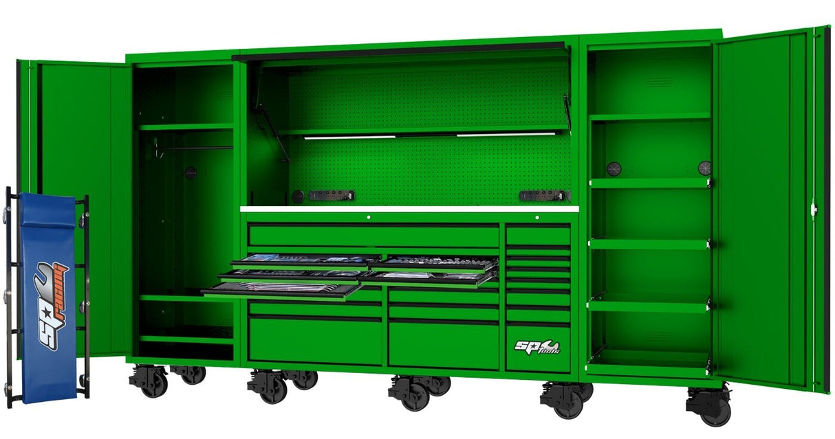 USA SUMO SERIES WORKSTATION TOOL KIT - 128" - METRIC/SAE - 708PC - GREEN/BLACK HANDLES