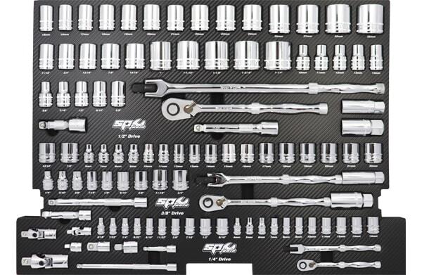 SP Tools Metric/SAE 336 piece 14 Draw Tech Series Tools Kit in Diamond Black.