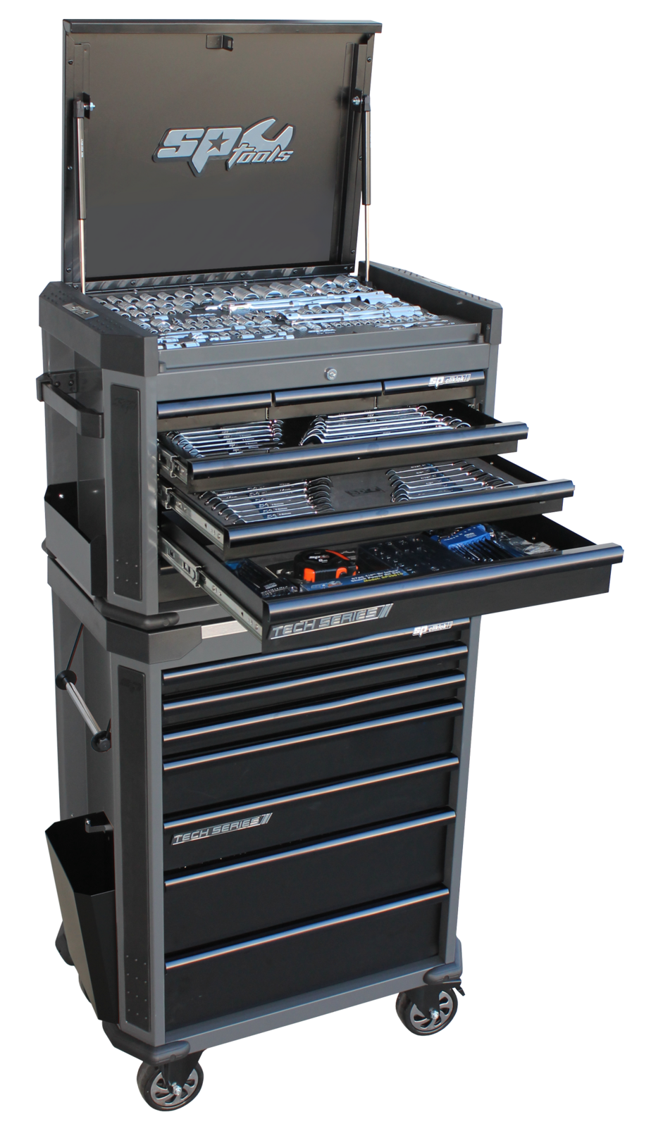 SP Tools Metric/SAE 336 piece 14 Draw Tech Series Tools Kit in Diamond Black.
