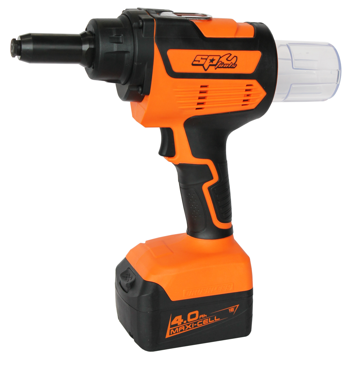 SP Tools Brushless Industrial Riveter 18V Cordless 2 x 18v Battery Pack 18v Charger SP81376