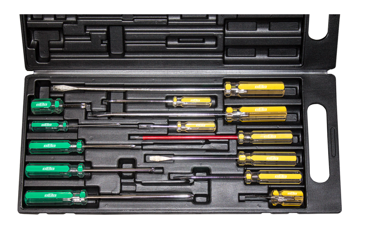 SP Tools Screw Driver Set 13 Piece Phillips/ Slotted Plastic Carry Cas
