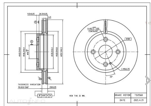 Disc Rotor - Front Top Performance TD2568