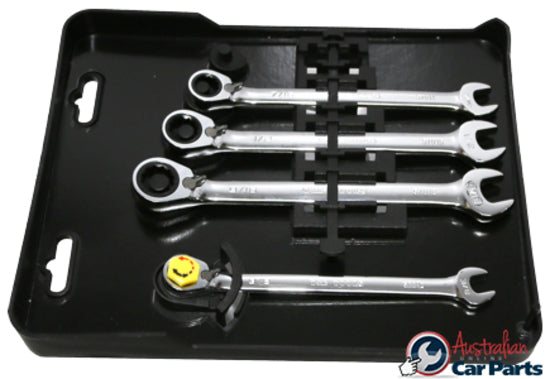 4Pc. SAE Reversible Gear Ratchet Wrench Set T&E Tools 13004R
