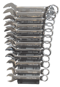 12 Piece Metric Stubby Combination Wrench Set T&E Tools 13110S