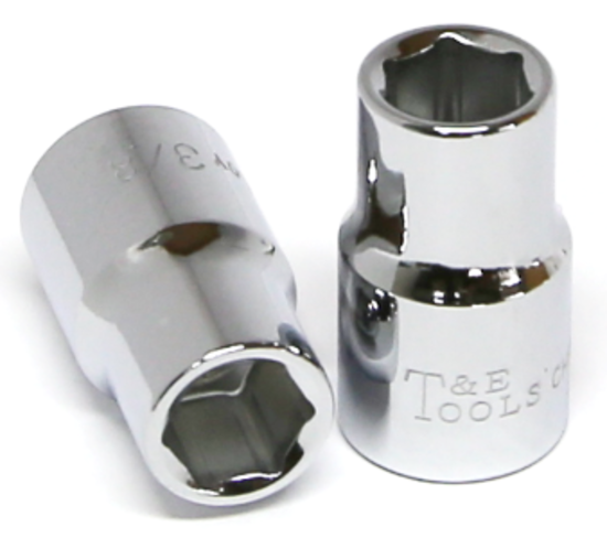 3/8" x 3/8" Drive Standard SAE Socket (6 Point) T&E Tools 13212