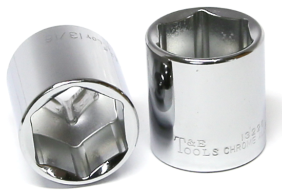 13/16" x 3/8" Drive Standard SAE Socket (6 Point) T&E Tools 13226