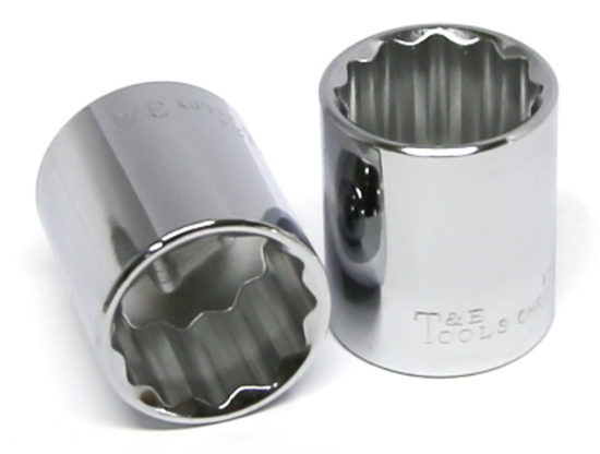 3/4" x 3/8" Drive Standard SAE Socket (12 Point) T&E Tools 13324