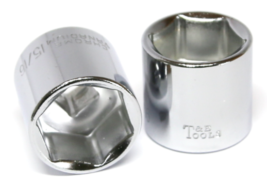 15/16" x 3/8" Drive Standard SAE Socket (12 Point) T&E Tools 13330