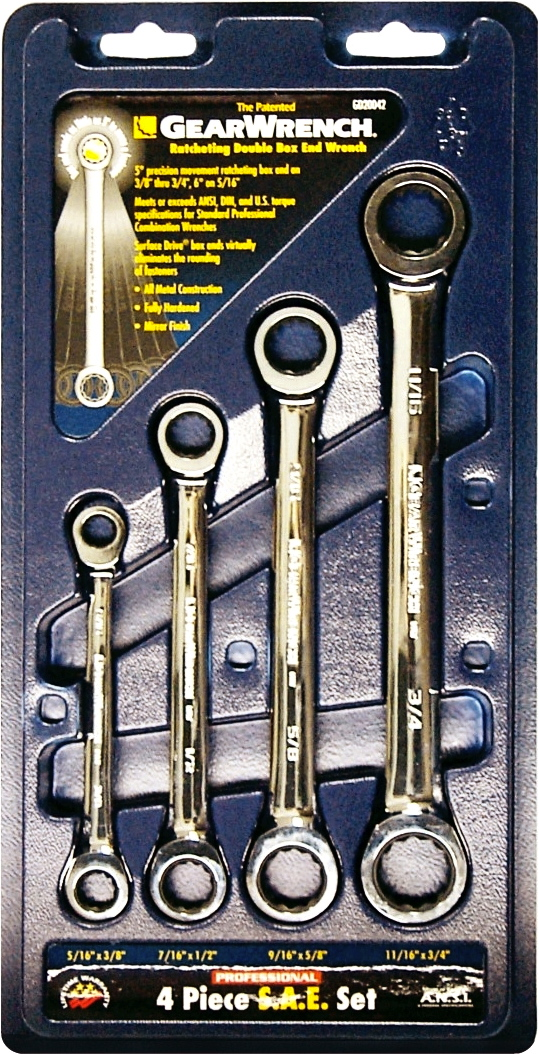 4Pc. SAE Gear Ring Wrench Set T&E Tools 14004