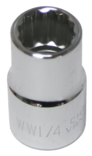1/4" x 1/2" Drive 12 Point Standard Socket T&E Tools 14008W