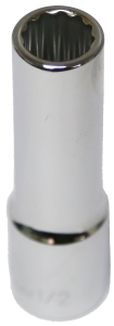 1/2" x 1/2" Drive Deep Socket (12 Point) T&E Tools 14516