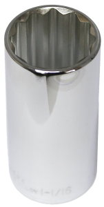1.1/16" x 1/2" Drive Deep Socket (12 Point) T&E Tools 14534