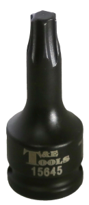 T45 3/8" Drive Torx-r Impact Sockets 52mm Length T&E Tools 15645